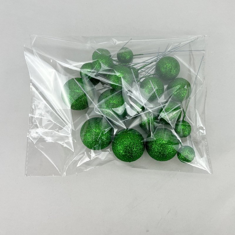 glitter faux foam ball for birthday cake decorative factory supplier wholesale 20 pcs mixed in one bag