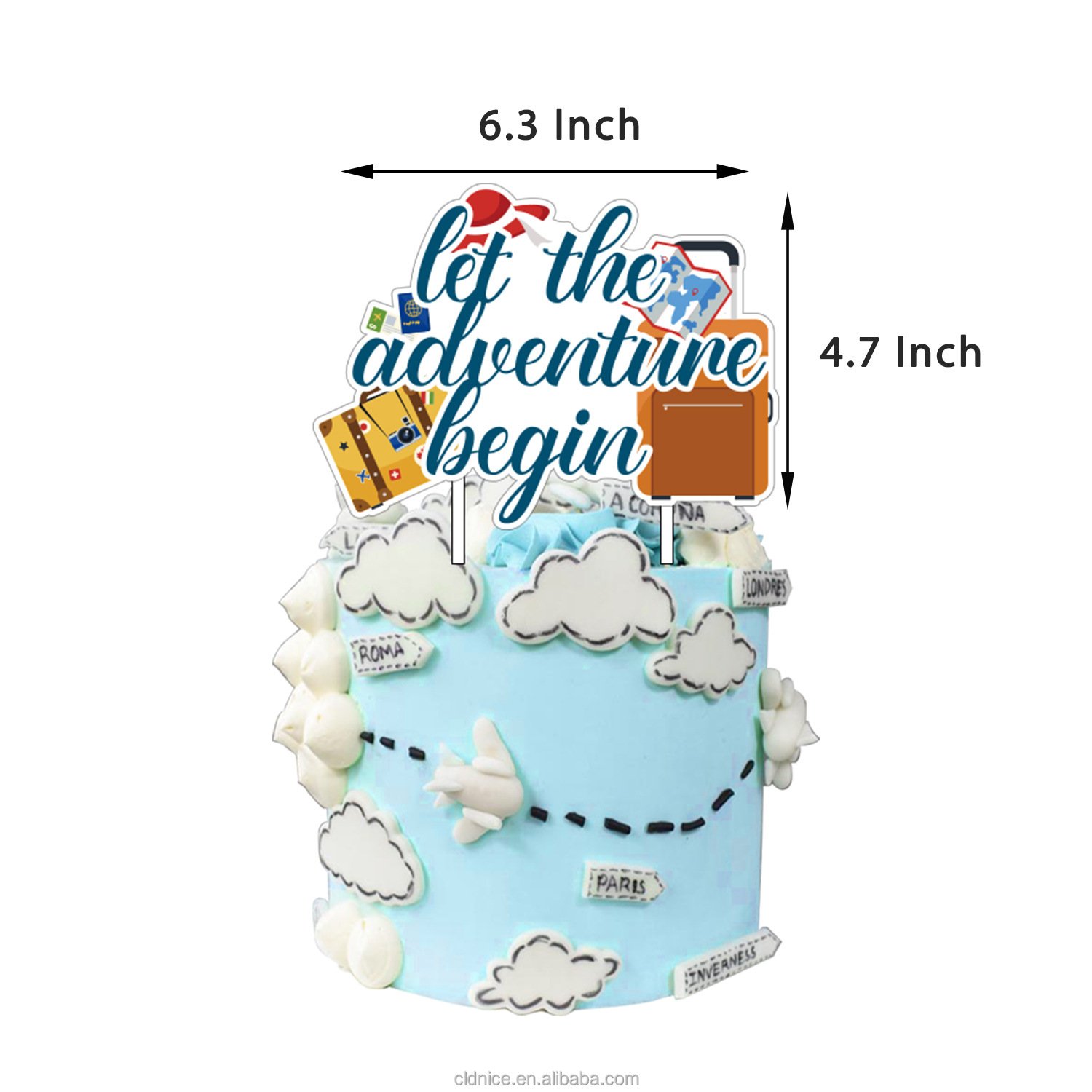 Nice Travel Party Decorations Let The Adventure Begin Retirement Theme Party Decoration Banner Balloons Flag And Cake Topper