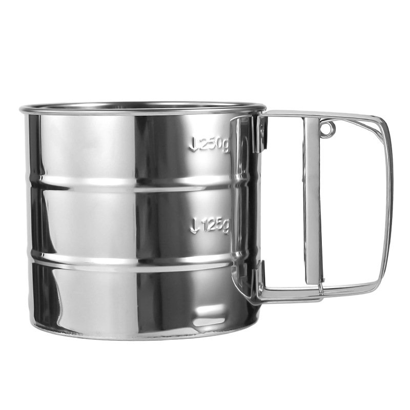 Hot-selling Hand Press Stainless Steel Flour Sifter Baking Pastry Tools Chocolate Powder Sugar Sieve Household Flour filter