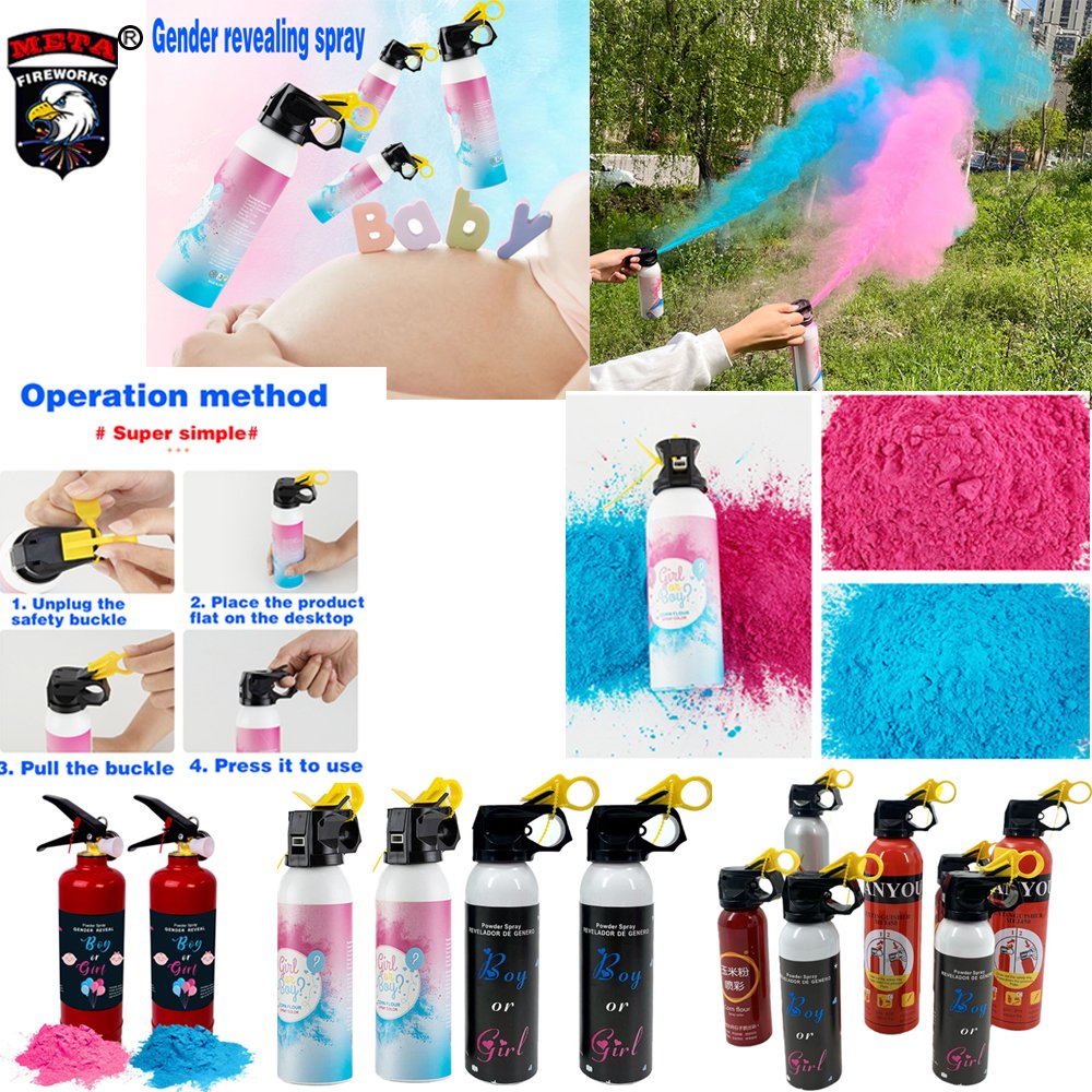 2024 Boy or Girl Gender Reveal Fire Extinguisher Holi Powder Blaster for Baby Shower Biodegradable Party Supplies Decoration