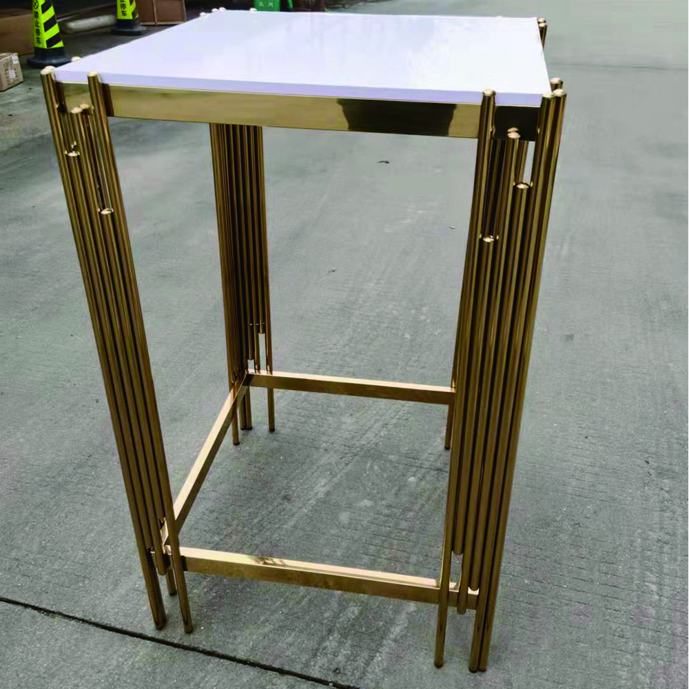 Luxury Gold Metal Pillars Cake Dessert Cylinder Pedestal Stand Plinth Good Quality Party Supplies For Wedding Decoration