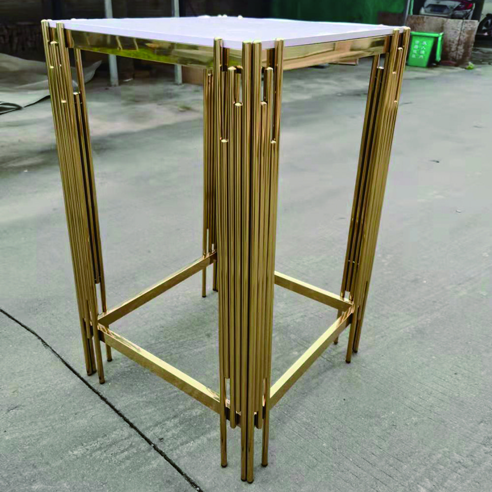 Luxury Gold Metal Pillars Cake Dessert Cylinder Pedestal Stand Plinth Good Quality Party Supplies For Wedding Decoration