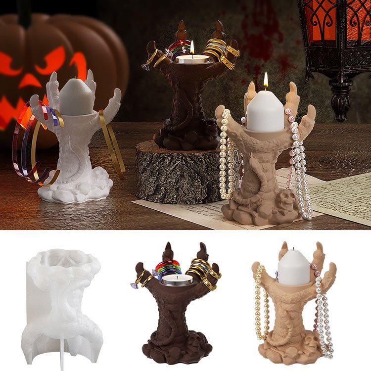 YS Skull Snake Dragon Eagle Claw Candlestick Silicone Mold Candle Holder DIY Gypsum Cement Plaster Jewelry Rack Mold Epoxy Resin