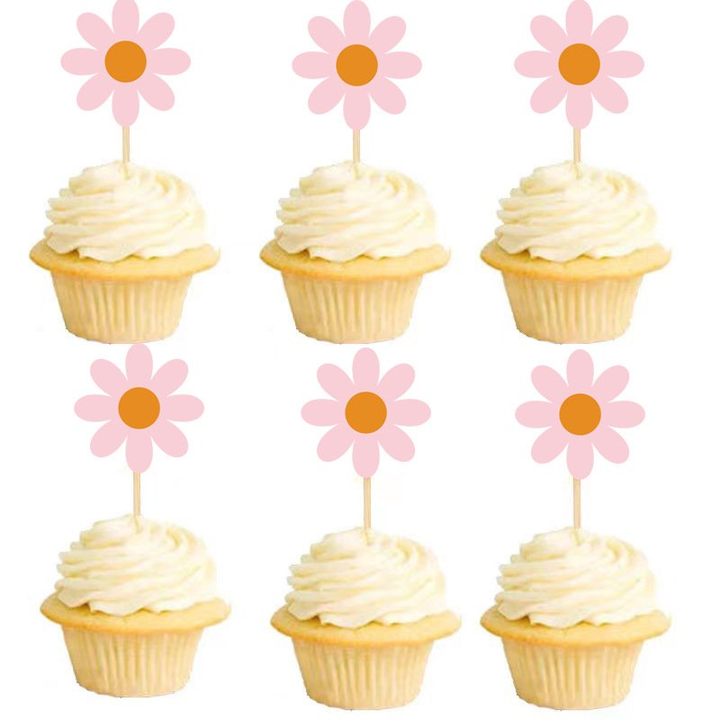 Ychon factory direct wholesale little colorful sunflower cupcake toppers celebration cake toppers