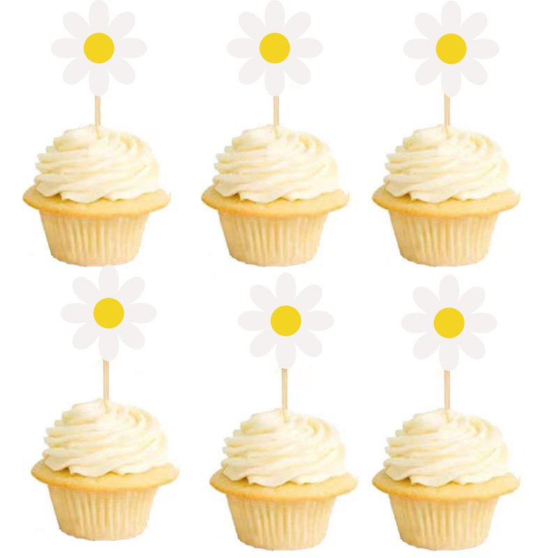 Ychon factory direct wholesale little colorful sunflower cupcake toppers celebration cake toppers