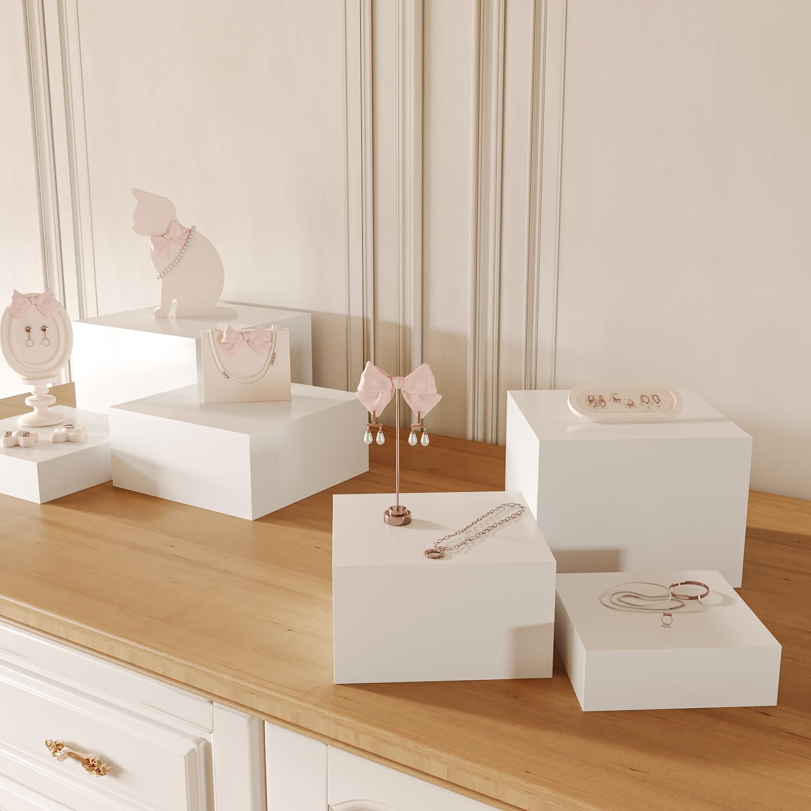 Factory wholesale 3Pcs Party Buffet Risers and Stands food storage container Acrylic Cake Tray for wedding decoration