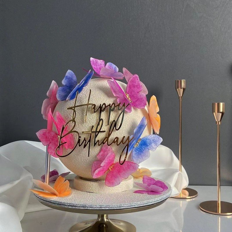 Cake decorating supplies for sale Happy Birthday cake side acrylic decorative butterfly cake plugin