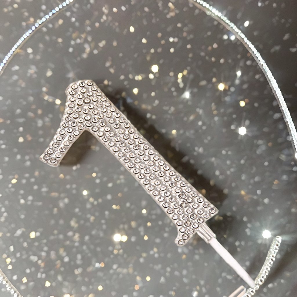 Large Digital Rhinestone Birthday & Anniversary Cake Topper for Cake Decorating Supplies
