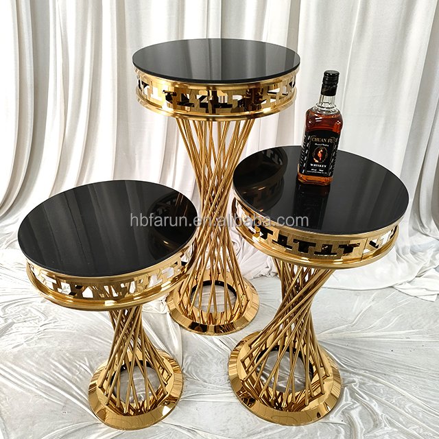 FURUN factory supplies stainless steel cake stand pedestal metal plinth for wedding party event decoration