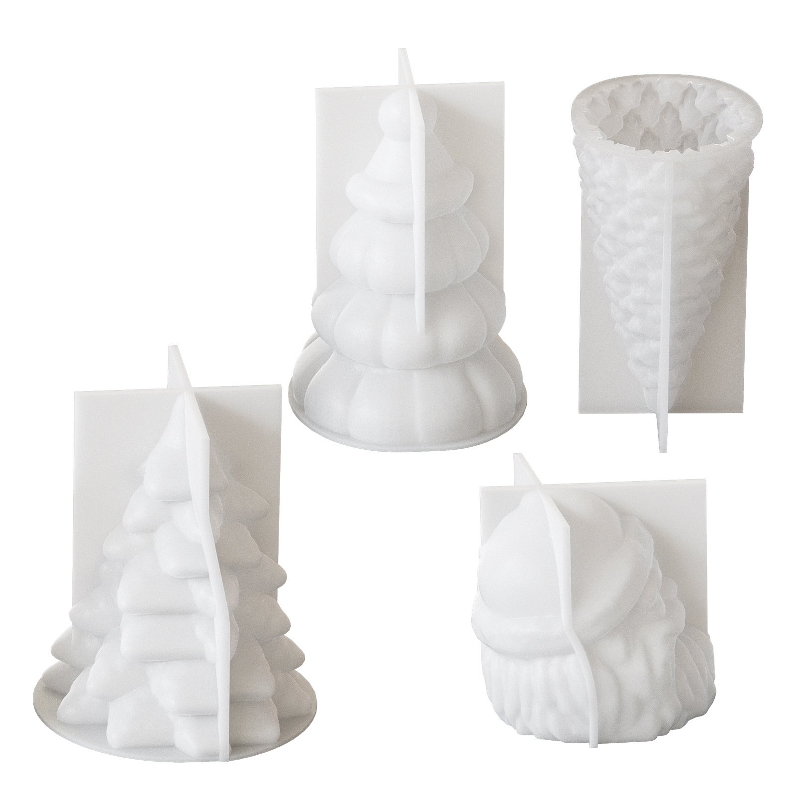 Christmas Series DIY Bearded Old Man Christmas Trees Silicone 3D Candle Mold for Home Store Party Wedding Holiday Decorations