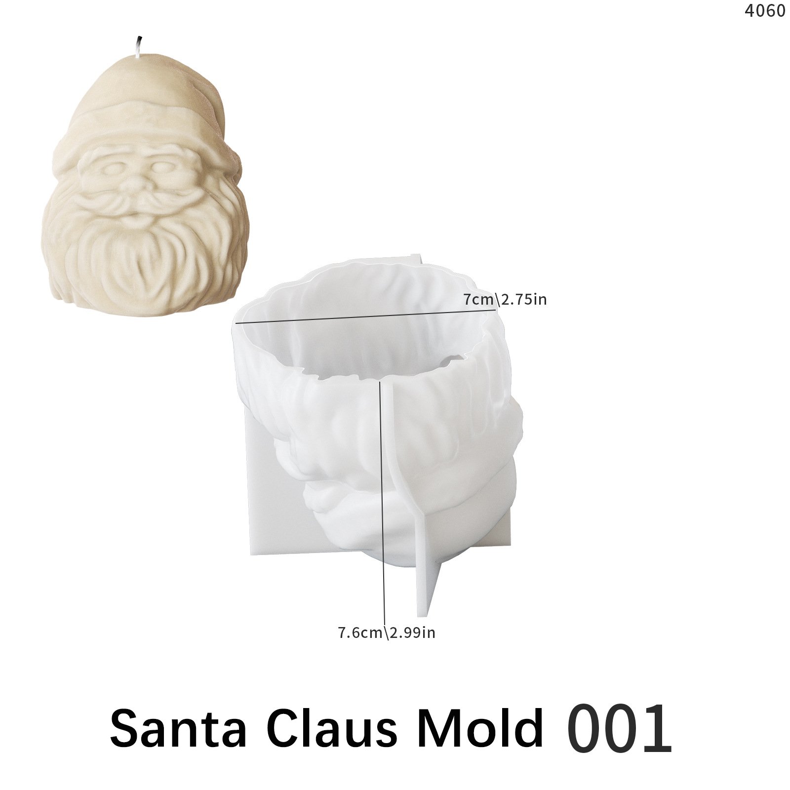 Christmas Series DIY Bearded Old Man Christmas Trees Silicone 3D Candle Mold for Home Store Party Wedding Holiday Decorations