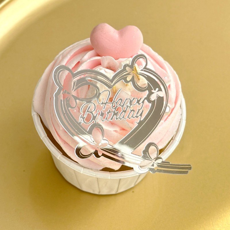 Happy Birthday Acrylic Cake Decorating Supplies Gold Rose Gold Heart Butterfly Happy Anniversary Cake Toppers Cupcake Decoration