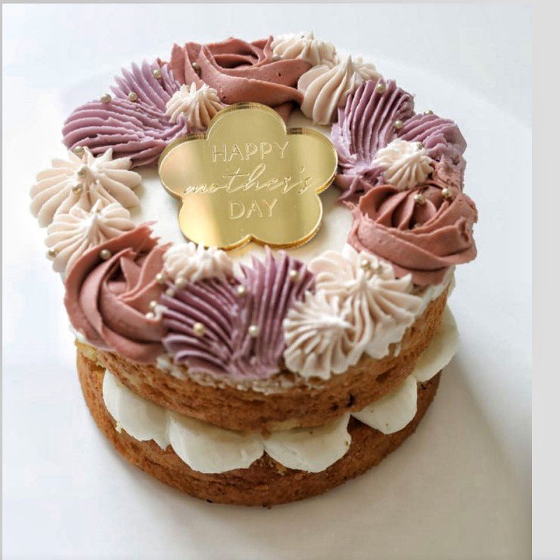 Ins style Mother's Day cake topper Cake Decoration Round Marked Mother's Day cupcake acrylic cake topper