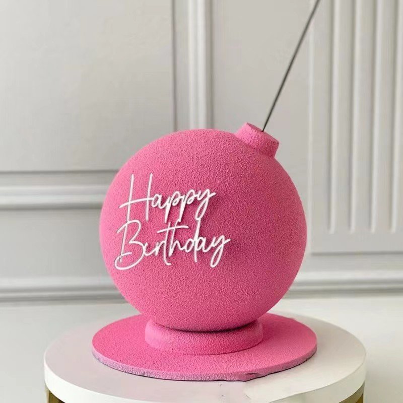 Hot Selling Gold Acrylic Cake Decorations Happy Birthday Side topper for Cake Decor Cake Decorating Supplies