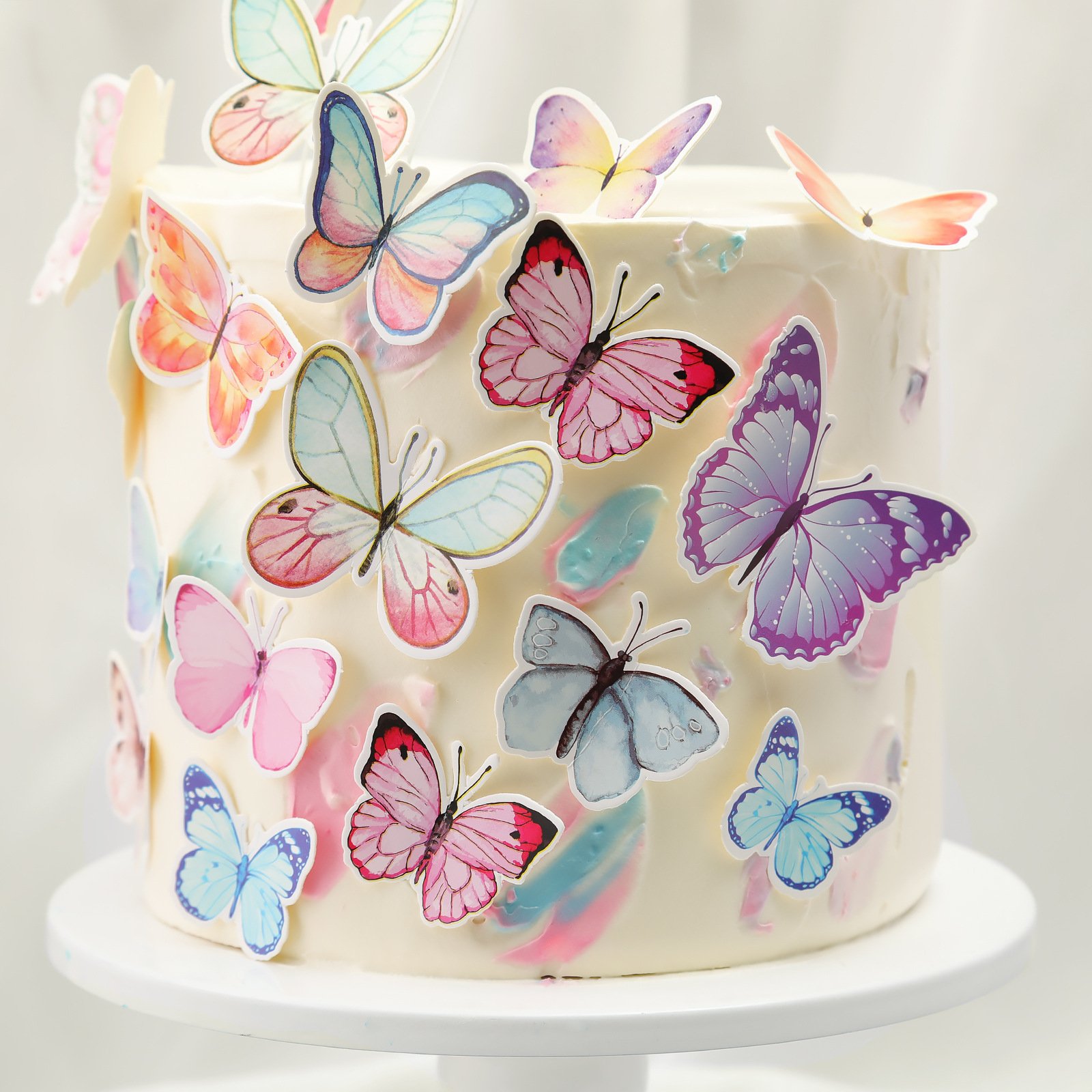Butterfly Flower Cake Topper for Kids Happy Birthday Wedding Anniversary Cupcake Toppers DIY Baking Supplies Party Decorations
