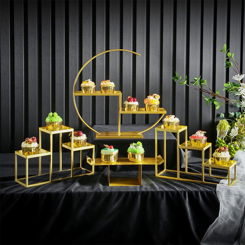 Cake decoration European Dessert Platter Table Show Simple Cake Snack Rack Buffet Cold Dinner Tea Break Table cake stand set