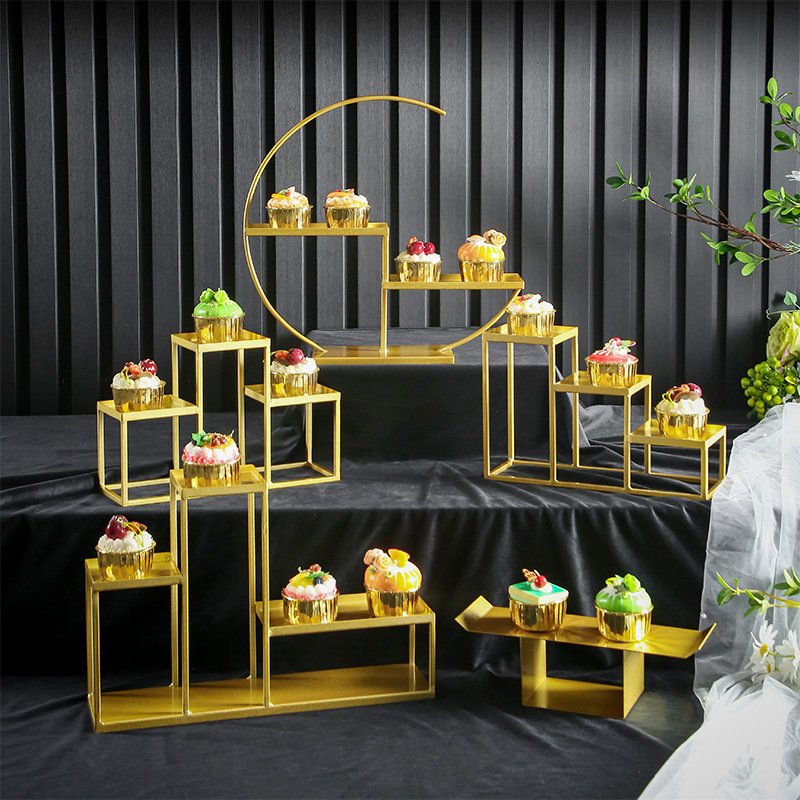 Cake decoration European Dessert Platter Table Show Simple Cake Snack Rack Buffet Cold Dinner Tea Break Table cake stand set