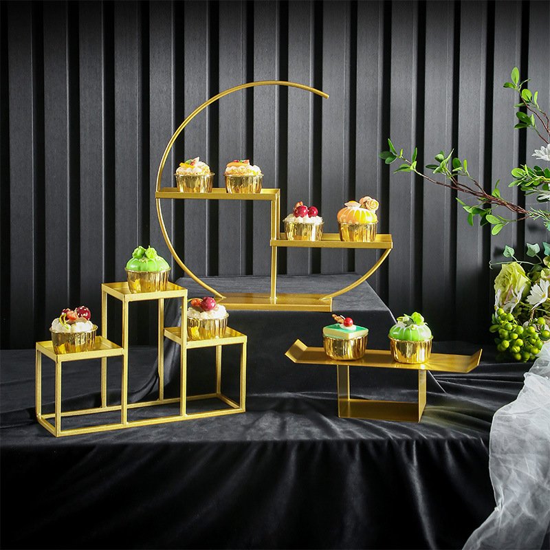 Cake decoration European Dessert Platter Table Show Simple Cake Snack Rack Buffet Cold Dinner Tea Break Table cake stand set