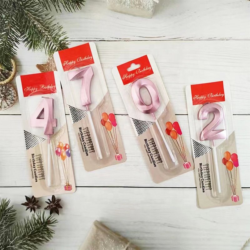 Creative Diamond Gold Glitter 0-9 Number Candle Birthday Party Cake Candles for Cake Decoration Supplies