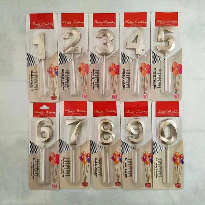 Creative Diamond Gold Glitter 0-9 Number Candle Birthday Party Cake Candles for Cake Decoration Supplies