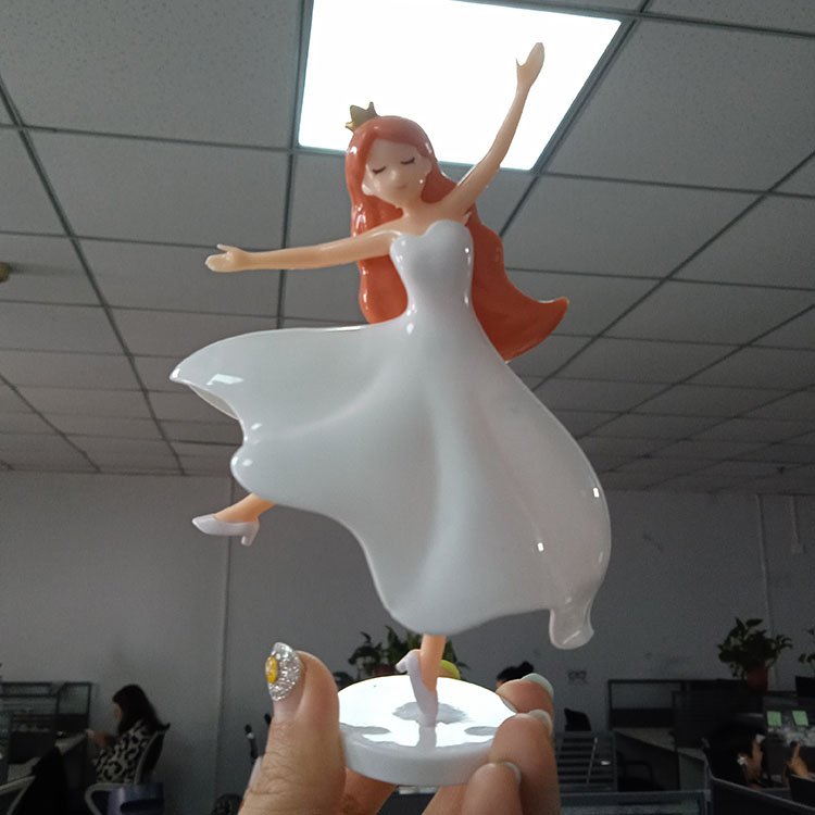 Homesun New arrival ballet dancing girl with white skirt cake topper decorative dolls happy birthday gifts baking supplies