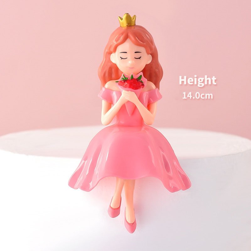 Homesun New arrival ballet dancing girl with white skirt cake topper decorative dolls happy birthday gifts baking supplies
