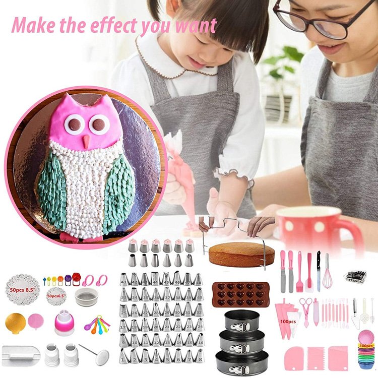 Customizable Cake Decorating Supplies tool Kit 464pcs cake baking decorating accessories tool set with cake turntable