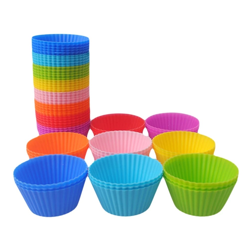 12pcs Silicone Cake Mold Muffin Cup Cake Bakeware Fondant Cupcake Muffin Mold