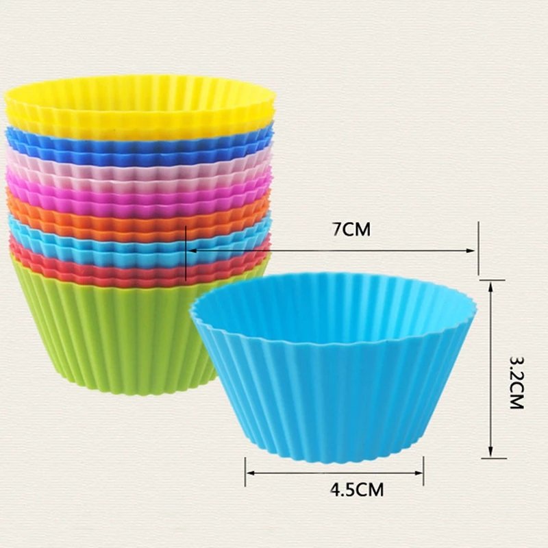 12pcs Silicone Cake Mold Muffin Cup Cake Bakeware Fondant Cupcake Muffin Mold