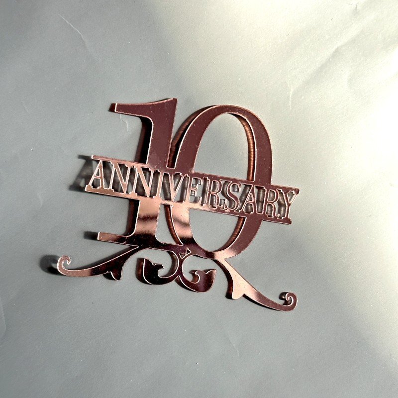 Hot Style Anniversary Cake Decorating Supplies Rose Gold Acrylic 10 20 30 Happy Anniversary Cake Toppers Number Cake Decoration