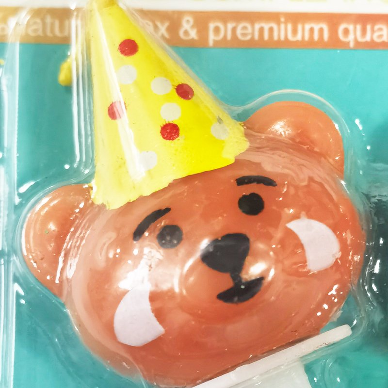 Party Hat Bear Birthday Candle Cute Cartoon Birthday Cake Small Candle Creative Dress Up Baking Decoration Supplies