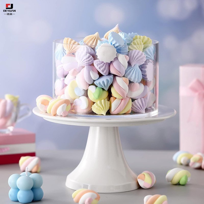 Clear Acrylic Cake Separator Fillable Cake Stand Round Cake Display Stand Floating Cylinder Pedestal Dessert Display Stand