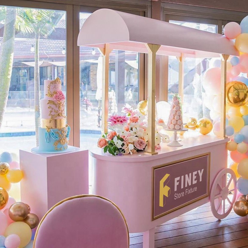 Modern Birthday Party Cake Display Stand Baby Shower Candy Bar Cart Food Carts Party Decoration