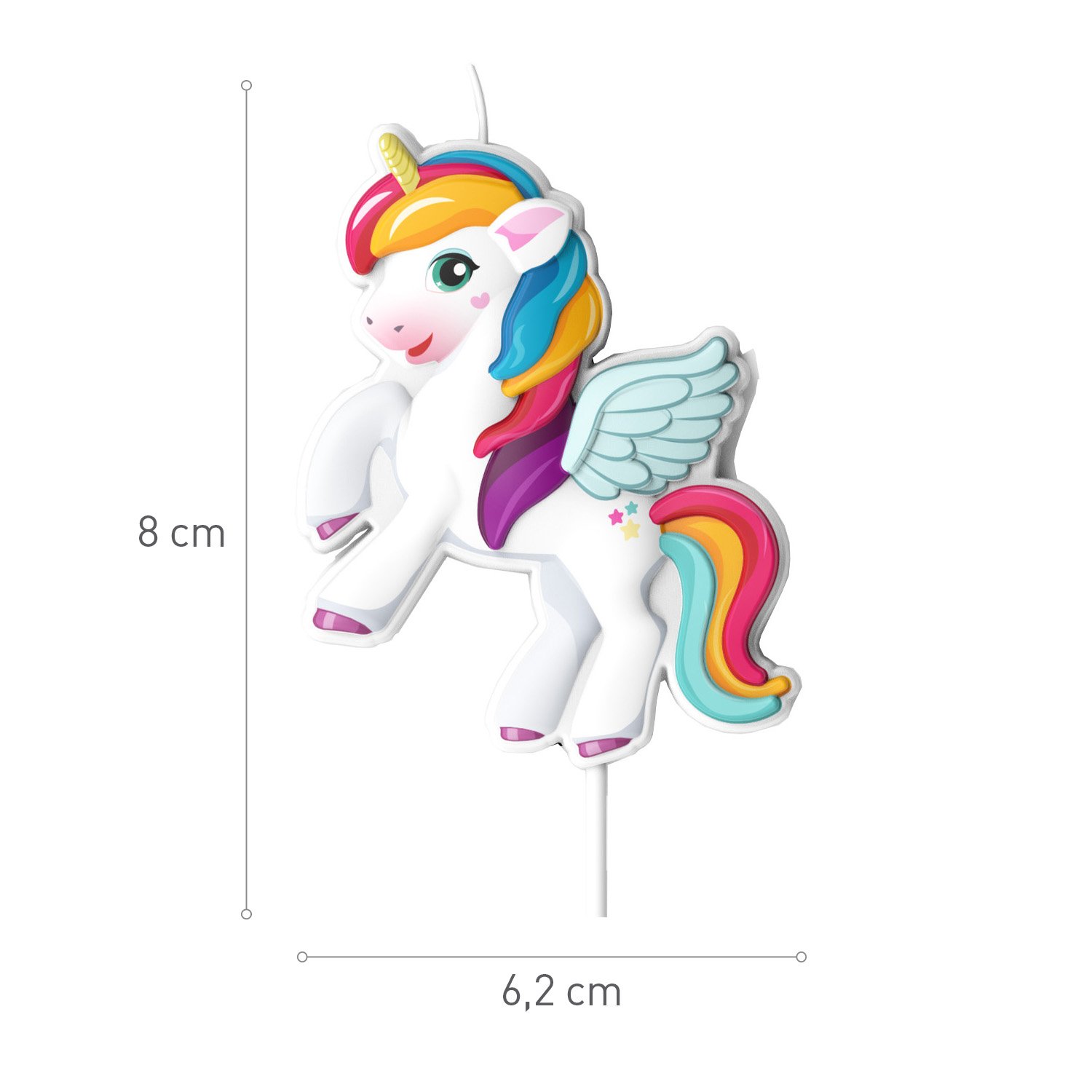 Dekora Brand Display Of 8 Blisters Unicorn Birthday Candle 8X6.2Cm Magical Party Decoration Cake Toppers Wholesale