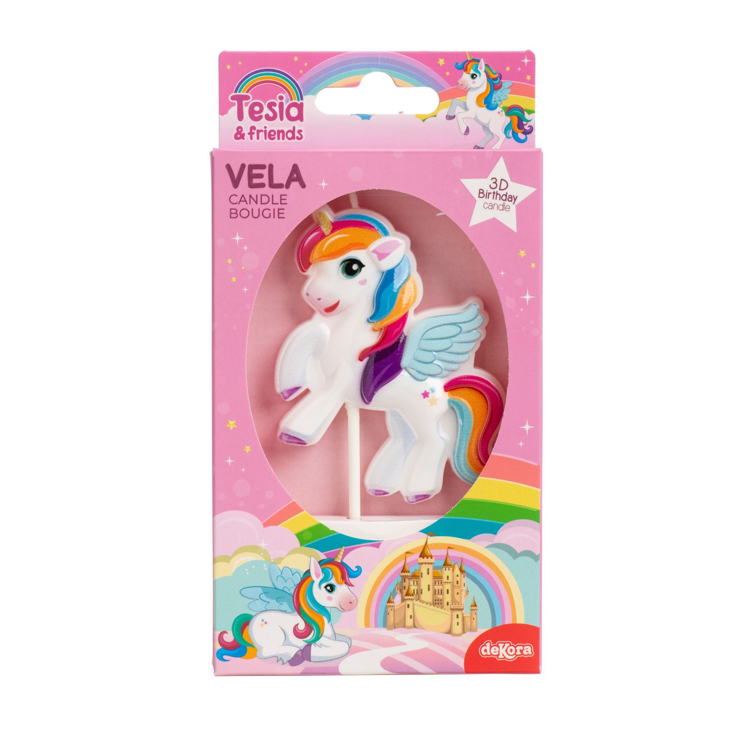 Dekora Brand Display Of 8 Blisters Unicorn Birthday Candle 8X6.2Cm Magical Party Decoration Cake Toppers Wholesale