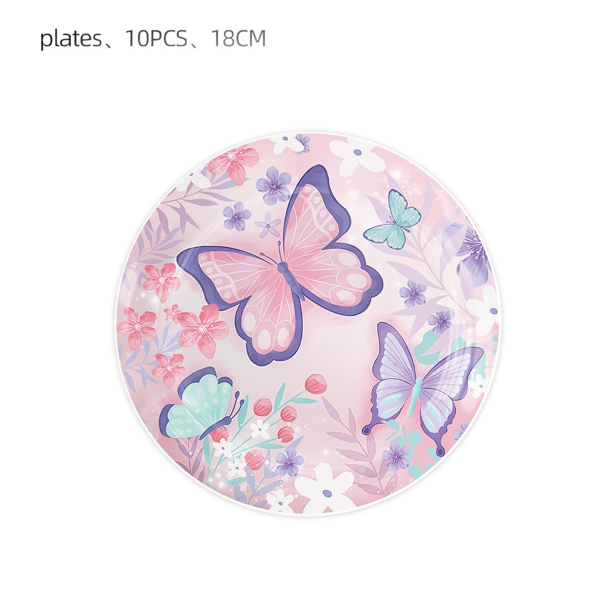 Birthday Party Decoration Supplies for kids Butterfly Wholesales Customized Back to School Party Paper Plates One Set