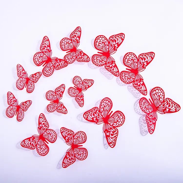 Hollow butterfly 3D hollow metal butterfly wall decoration home living room three-dimensional butterfly decoration