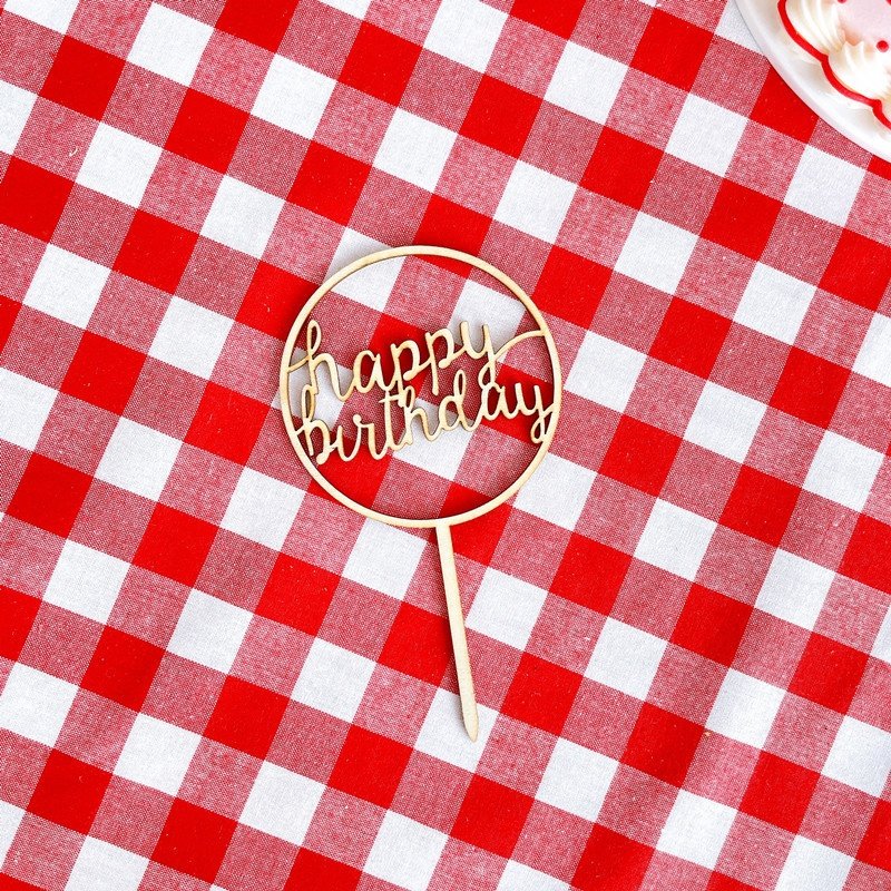 Wood Happy Birthday Cake Topper for Kids Birthday Party Supplies Baby Shower Dessert Cake Decorations