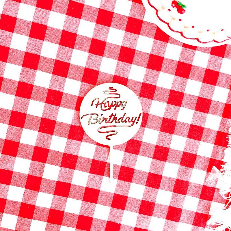 Wood Happy Birthday Cake Topper for Kids Birthday Party Supplies Baby Shower Dessert Cake Decorations