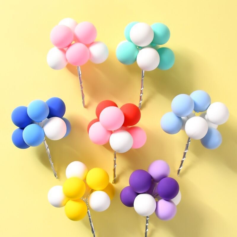 Cartoon toppers for cake children's birthday cake toppers polymer clay balloon colorful balloon wedding party decoration