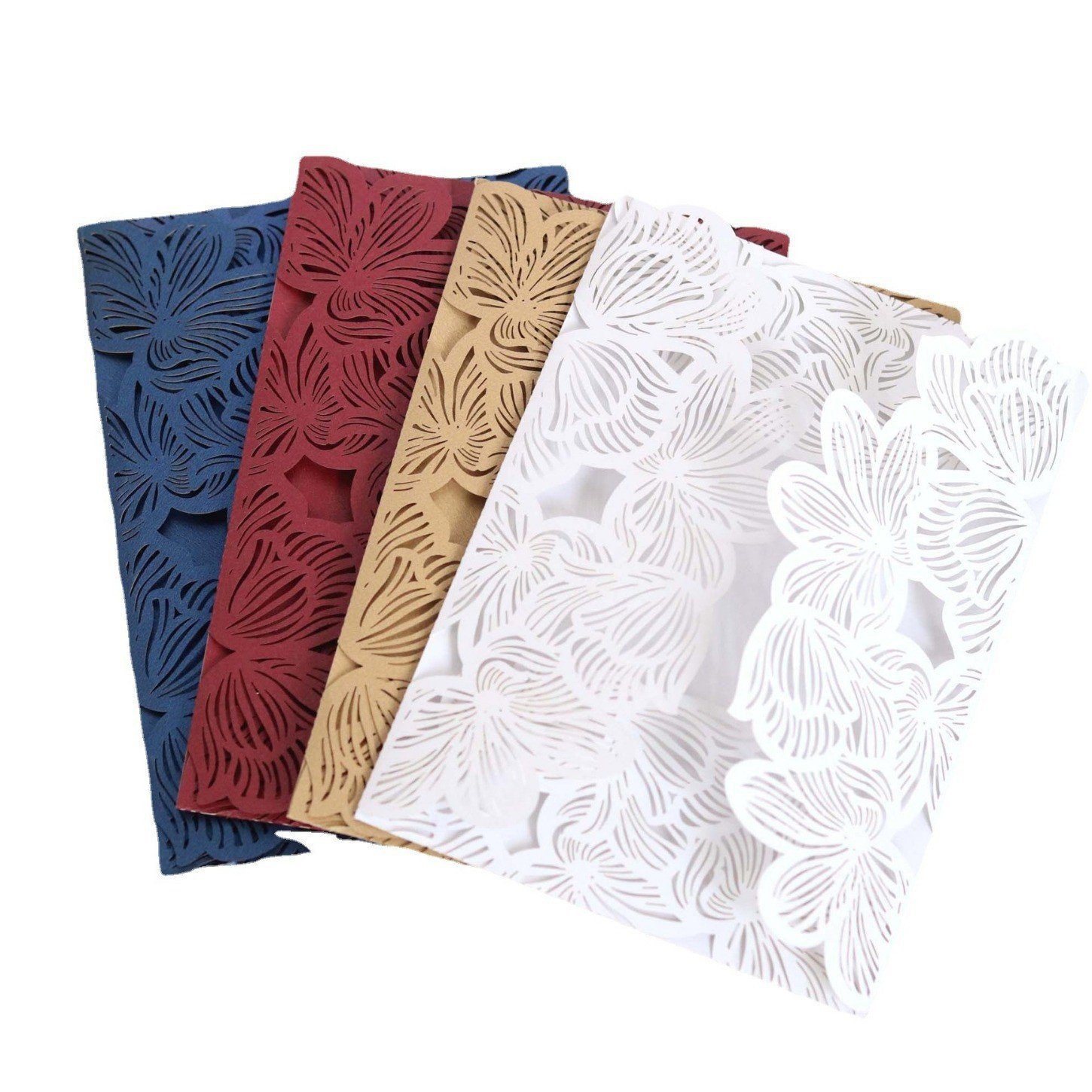 Ychon wholesale wedding invitation cards hollow floral design invite cards best for bridal showers engagement parties