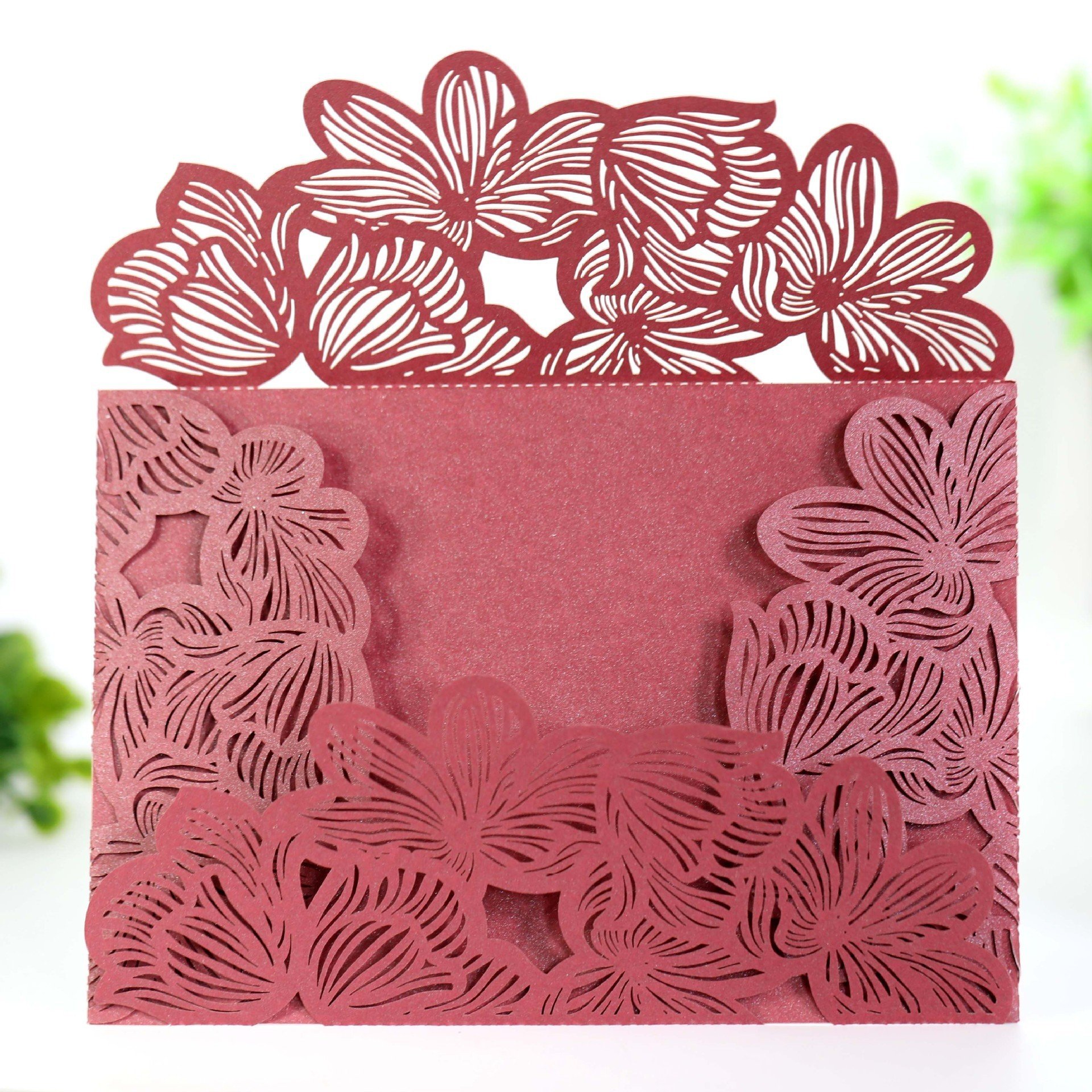 Ychon wholesale wedding invitation cards hollow floral design invite cards best for bridal showers engagement parties