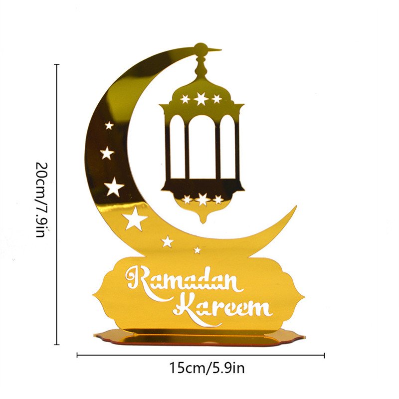 New Arrival Goods Crescent Star Acrylic Mirror Display Platform Three Dimensional Festival Decoration Ornament For Decorate