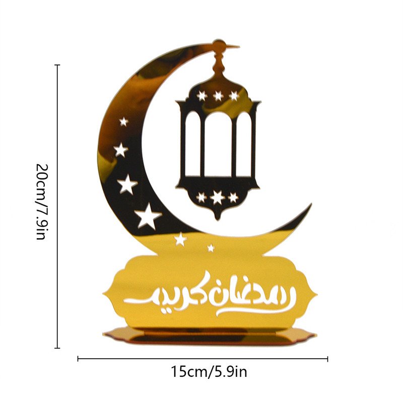 New Arrival Goods Crescent Star Acrylic Mirror Display Platform Three Dimensional Festival Decoration Ornament For Decorate