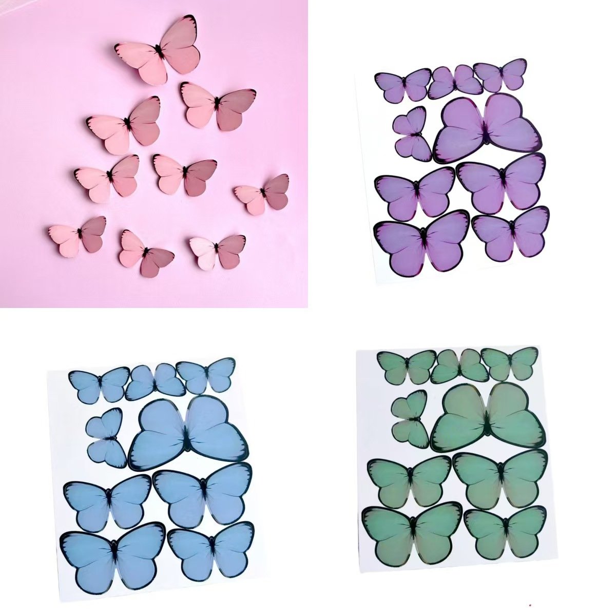 Hot selling Ins style paper butterfly birthday cake decoration simulation butterfly for cake decoration party supplies