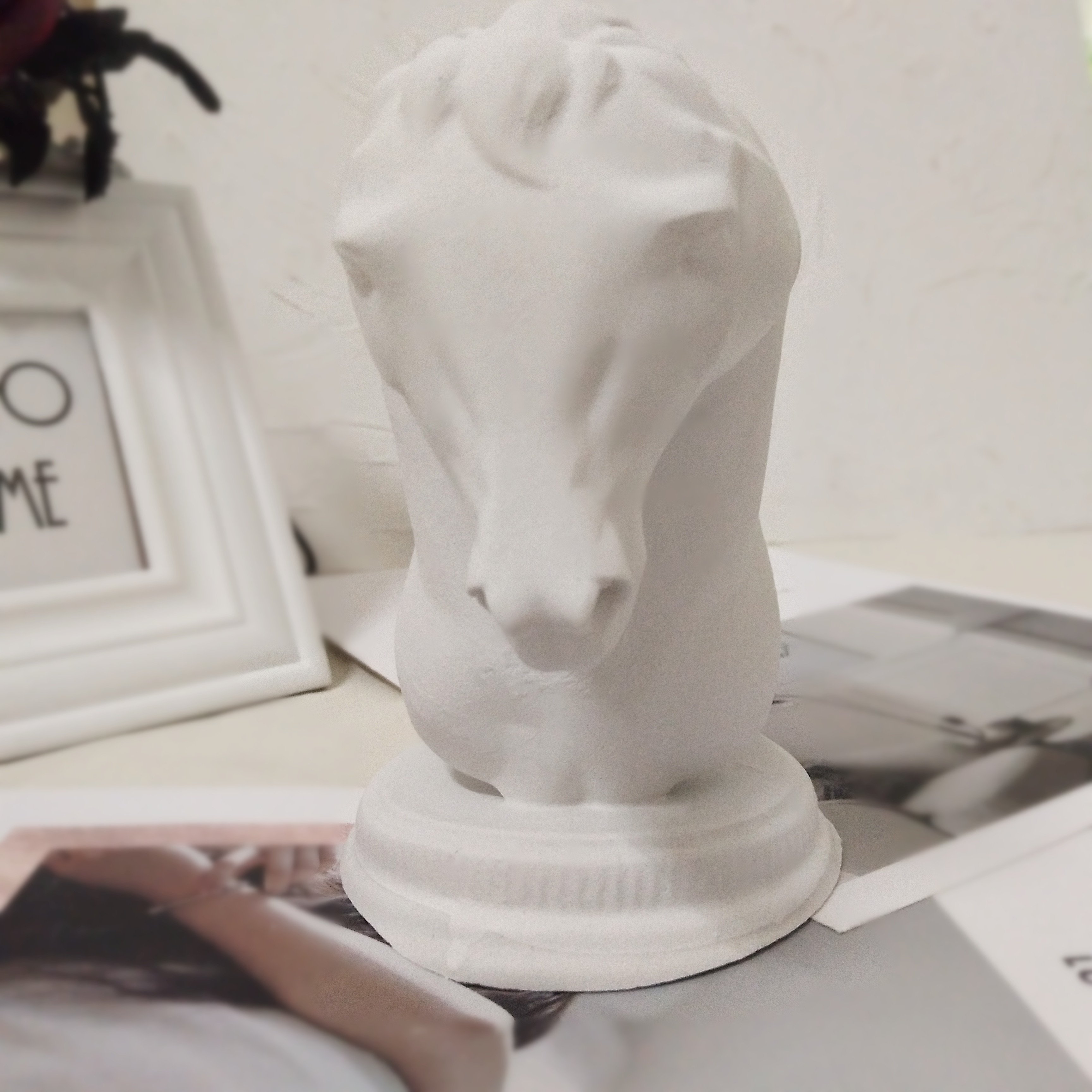 D-8074 Horse Head Silicone Candle Mold Animal Steed Gypsum Form Sculpture Art Crafts Handmade Tools Scented Wax Mould Home Decor