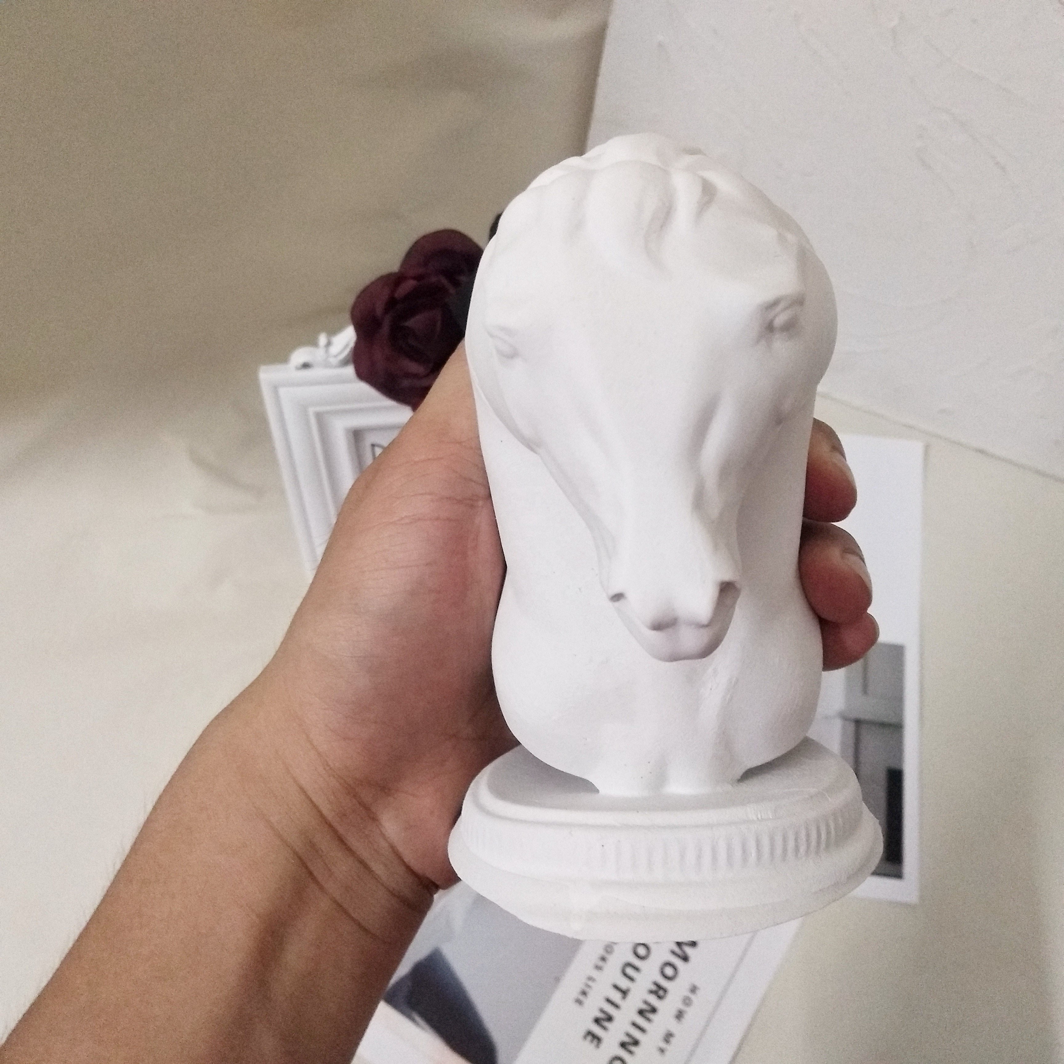 D-8074 Horse Head Silicone Candle Mold Animal Steed Gypsum Form Sculpture Art Crafts Handmade Tools Scented Wax Mould Home Decor