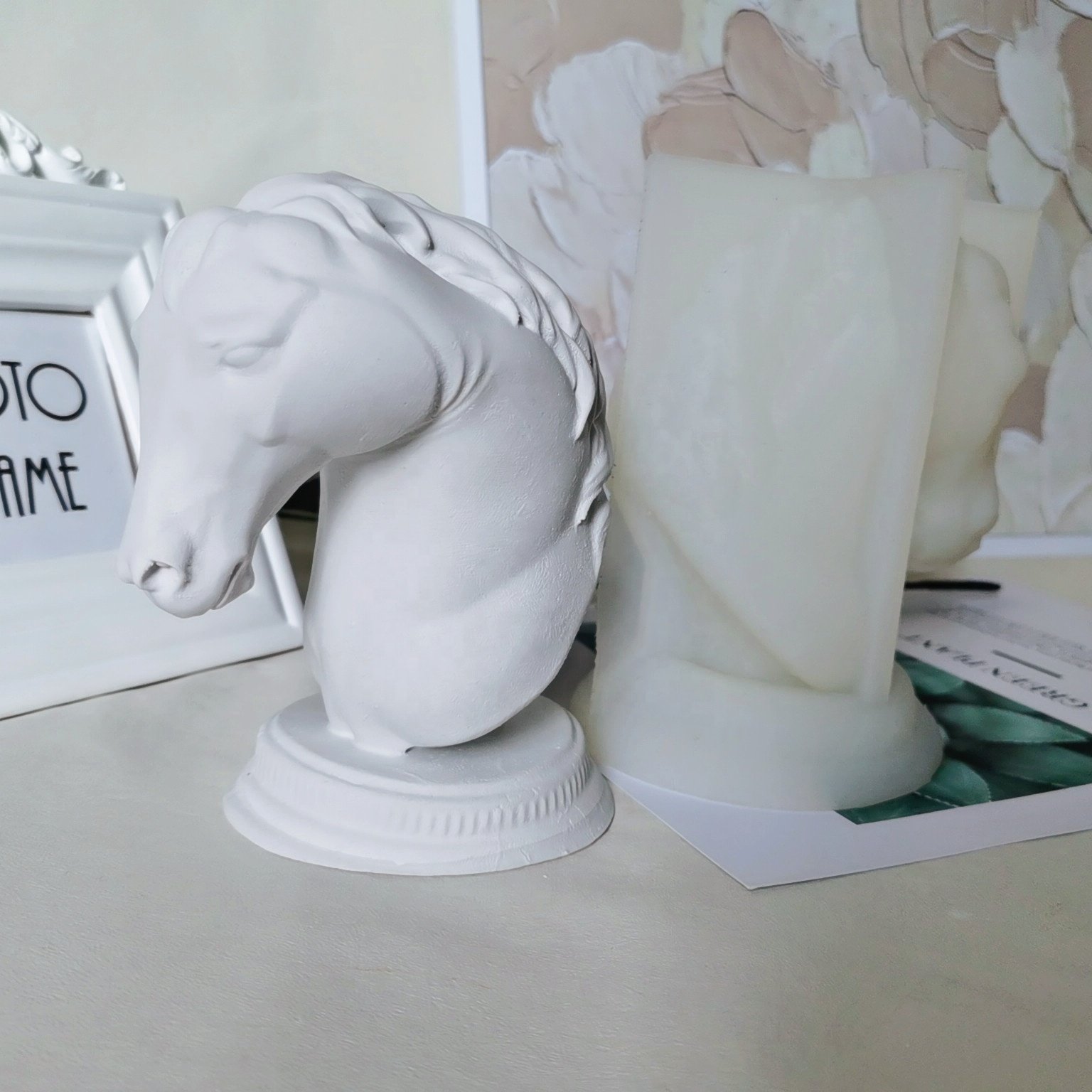 D-8074 Horse Head Silicone Candle Mold Animal Steed Gypsum Form Sculpture Art Crafts Handmade Tools Scented Wax Mould Home Decor