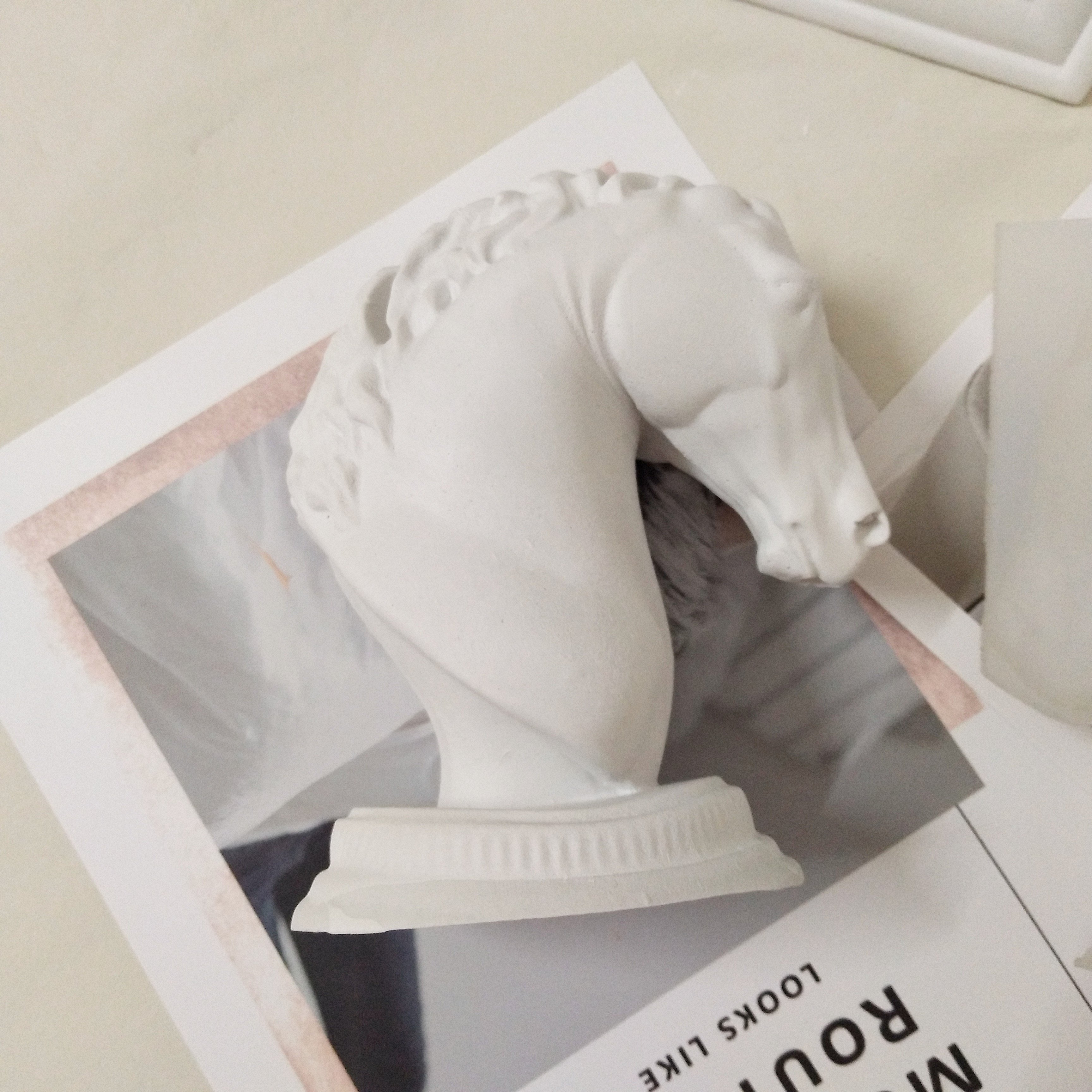 D-8074 Horse Head Silicone Candle Mold Animal Steed Gypsum Form Sculpture Art Crafts Handmade Tools Scented Wax Mould Home Decor