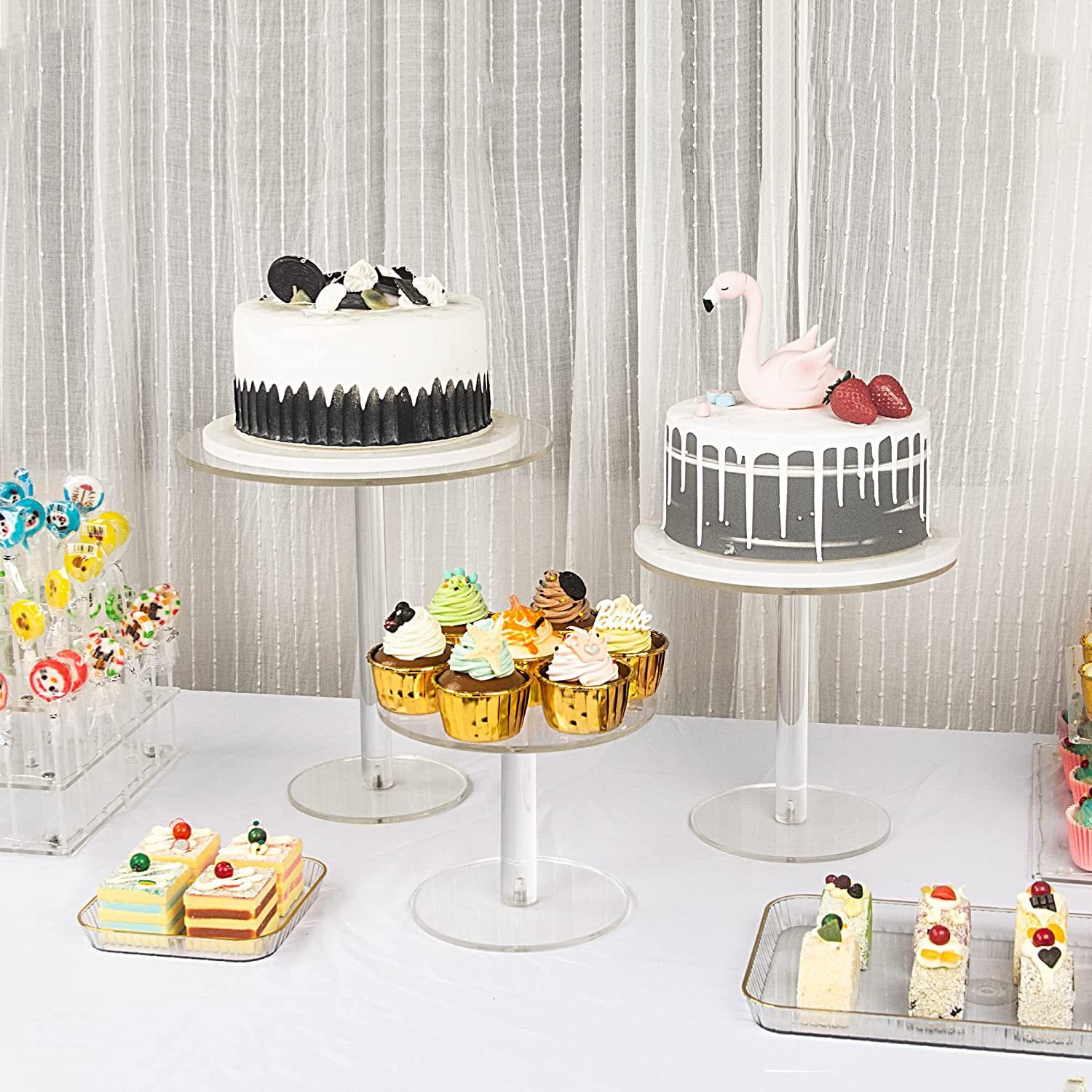 Acrylic display rack cake stand wedding decor centerpieces birthday party event decor backdrop base acrylic pedestal stand